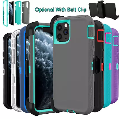 $19.92 • Buy For IPhone 14 13 12 11 Pro XS MAX SE2 Defender Rugged Shockproof Case &Belt Clip