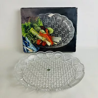 Mikasa Georgian Crystal Oval Platter 12” Serving Glass Tray Entertaining • $13.99