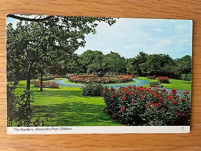 Oldham Postcard - The Gardens Alexandra Park - Bamforth - Posted 1976 • £2.99