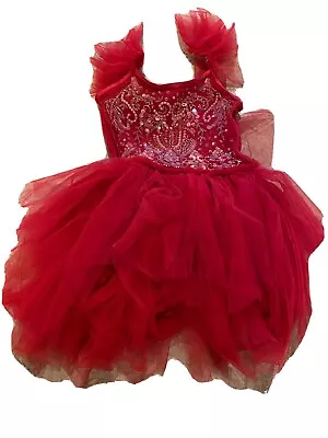 Ooh! La! La! Couture 3T Red Sequins Tulle Dress • $25