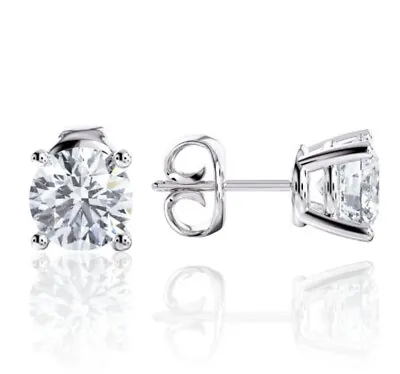 GRA Certified D Color VVS1 Moissanite Solitaire Stud Earring 14k Gold 925 Silver • $23.99