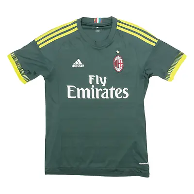 ADIDAS 2015-16 AC Milan Third Kit Mens Football Shirt Jersey Green S • £51.99