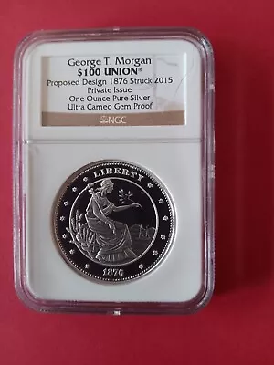 George T Morgan $100 Union 1oz 2017 Silver Ultra Cameo Gem Proof • $80