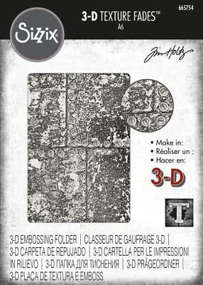 £8.99 • Buy Sizzix 3-D Texture Fades Embossing Folder - Industrious By Tim Holtz