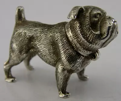 HEAVY 57g SOLID STERLING SILVER MINIATURE BRITISH BULL DOG FIGURE ANIMAL • £115