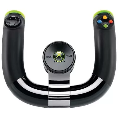 Microsoft Xbox 360 Wireless Speed Wheel OEM Black Very Good 7Z • $37.99