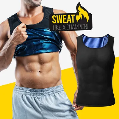 Men Gynecomastia Compression Tank Top Sauna Vest Fitness Body Shaper Sweat Belt • $11.20