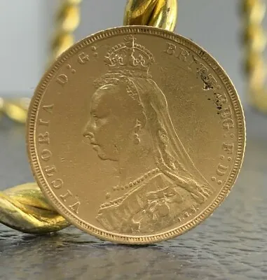 Victoria United Kingdom 1 Sovereign ( 1 Pound ) Gold Coin 1892 • $1009.99