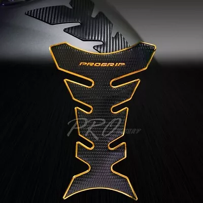 Pro Fuel/Gas Tank Pad Motorcycle/Bike/ATV Grip Tough Protector Black+Chrome Gold • $16.98