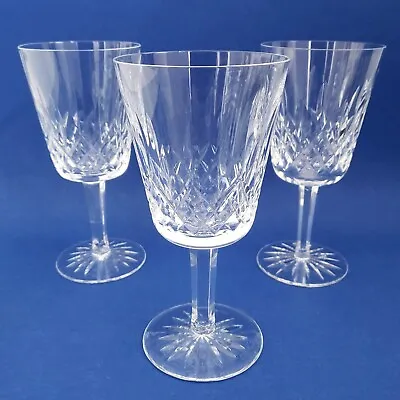$75 • Buy 3 Waterford Lismore Crystal Water Goblets Glasses 6 7/8” Tall  Old Mark Vintage