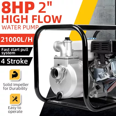 Water Pump Petrol 2 Fire Fighting 4-Stroke OHV 8HP 210CC High Flow Pressure Pump • $196.95