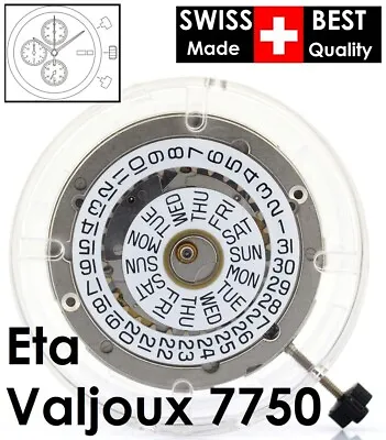 $360 • Buy Swiss ETA VALJOUX 7750 25 Jewels Automatic Movement. White , English Day Date