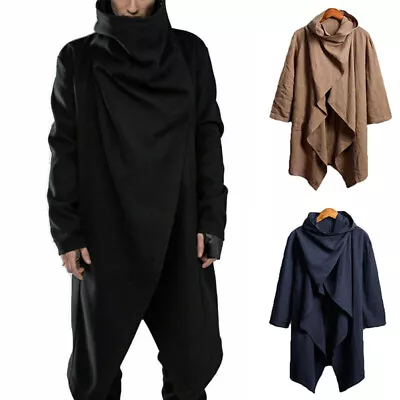 Oversized Mens Cowl Neck Poncho Cape Coat Long Jacket Warm Cardigan Outwear  • $11