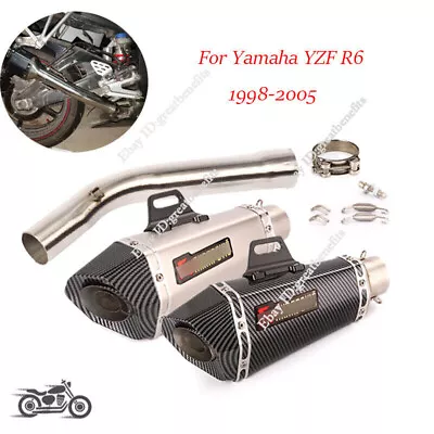 For Yamaha YZF R6 1998-2005 Exhaust Tips System Muffler Mid Connecting Link Pipe • $142.56