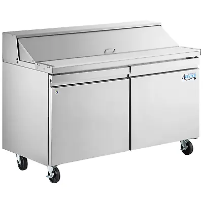 60  2 Door Stainless Steel Refrigerated Sandwich / Salad Prep Table • $2981.35