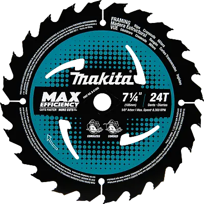 Makita B-61656 7‑1/4 Inch 24T Carbide Tipped Max Efficiency Circular Saw Blade • $16.89