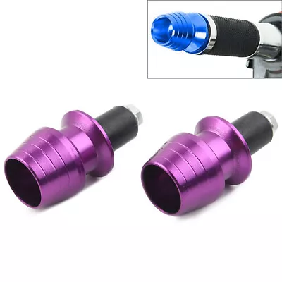 7/8  CNC Billet Bar End Plugs Sliders Hand Grips Handlebar Purple For Motorcycle • $10.20