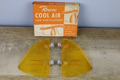 Vintage NOS 1950s Rowse Cool Air Flow Car Ventilator Amber Breezies Accessory • $125