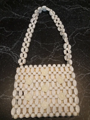 $9.99 • Buy Vintage Beaded Purse Miss Ellen Made In British Hong Kong White 