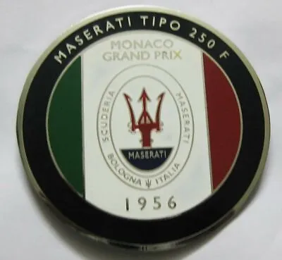 Car Badge - Maserati Tipo 250f Monaco Grand Pix 1957 Car Grill Badge Emblem Logo • $63