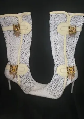 Lace Heels Boots Jewelled Size 36 • $26.25