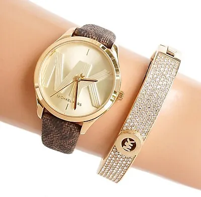 Michael Kors Watch Women's Watch Wristwatch Watch MK2862 Jaycie Gold Braun New • $266.62