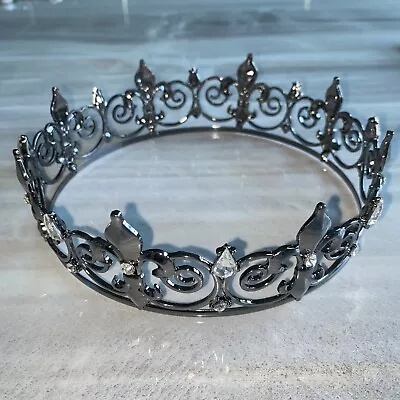 Gothic Full King Crown - Metal Crowns And Tiaras For Men Goth Prince Prom Party • $19.99