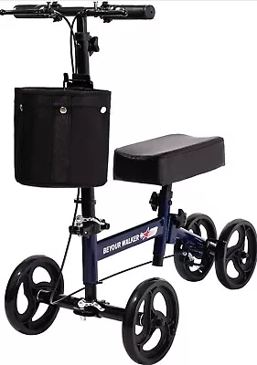 KNEE WALKER WITH 10  Front Wheels ELENKER Steerable Deluxe Medical Scooter Black • $89.99