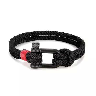 Men Double Strand Bracelet Women Shackle Rope Bracelets Outdoor Survival Bangle • $6.99