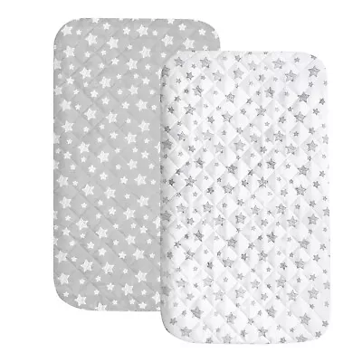 Bassinet Mattress Pad Cover Waterproof Soft Fits For Different Cradle 2 Pack • $19.99