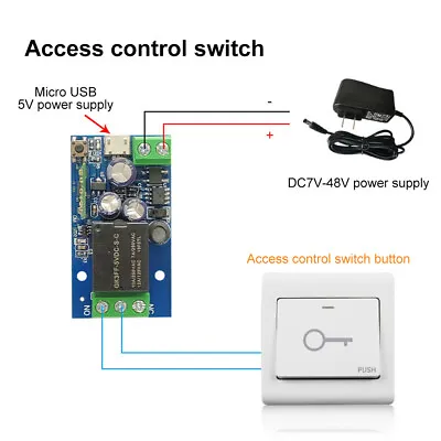 £5.99 • Buy USB5V/DC7-48V Single Way Smart WIFI Remote Control Relay Switch Module