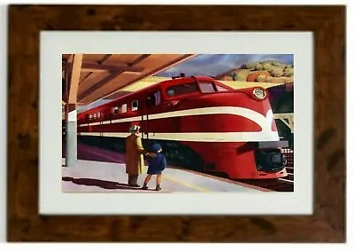 *NEW LARGER SIZE* American Locomotive Framed Print By Edward Hopper • £39.64