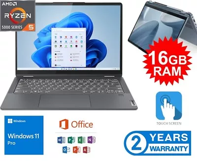 Lenovo 14  Touch Ryzen 8 Core Cpu 16gb Ram 1tb Ssd Win 11 Pro / Office Pro • $899