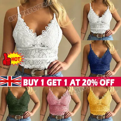 £2.49 • Buy Women's#Ladies Bralette Lace Bralet Bra Vest Bustier Crop Top-Camisole Cami Tank