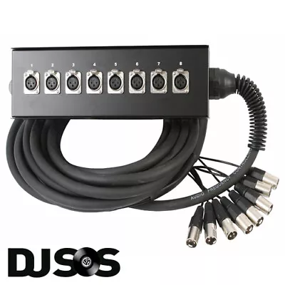 £60.34 • Buy Pulse PLS00332 10 Metre 8 Way Metal XLR Multicore Stage Box Snake 10m