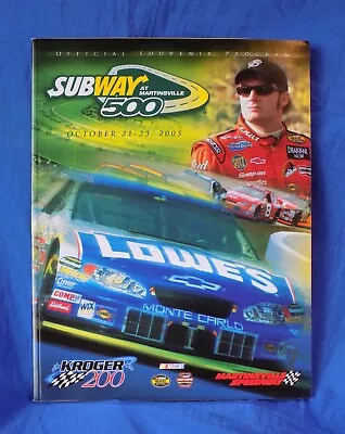 Martinsville Speedway Race Program SUBWAY 500 October 2005 W/ Vinyl Sleeve • $19.98