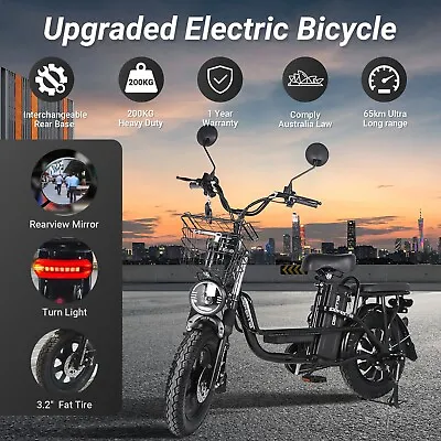 【Heavy Duty】Upgraded 800W Electric Bicycle 60V 20AH Battery 16  Fat Tire E-bike • $1139.05