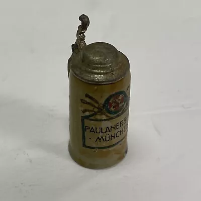Vintage Metal Lead? Paulanerbrau Miniature Beer Stein Advertising? Dollhouse (g) • $49.95