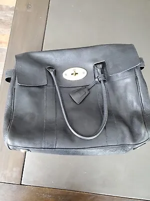 Black Mulberry Bayswater Authentic Luxury Designer Grain Leather Bag • $225