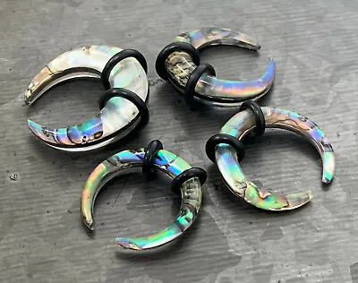 PAIR Organic Abalone Resin Buffalo Tapers Plugs Expanders Tunnels Gauges Pincer • $24.95