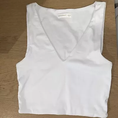 White Kookai Cropped Singlet Top Size 1 • $20