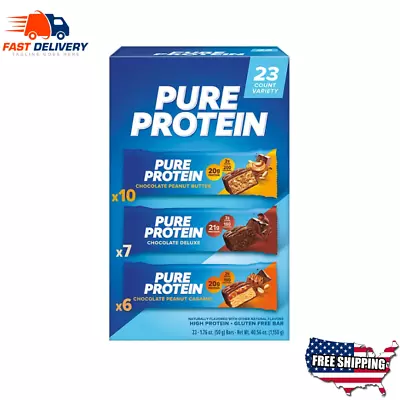 Pure Protein Bars Gluten Free Chocolate Variety Pack (23 Ct.) Free Shipping • $29.99