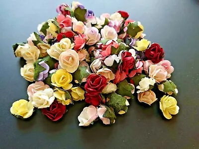 100 Small Paper Flower Heads  Cardmaking Crafts  BACK IN STOCK • £3.28