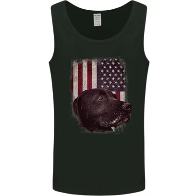 American Labrador USA Flag Dog Mens Vest Tank Top • £10.99