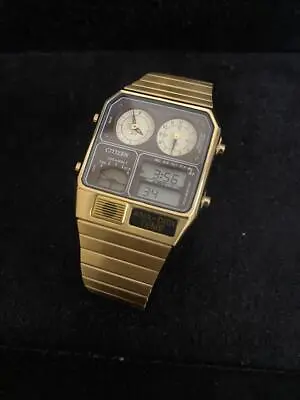 Citizen Ana-Digi Temp JG2103-72X Chronograph St.Steel Gold Blk Quartz Mens Watch • $643.38