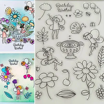 22 Flower Fairy Clear Stamps-cute Cartoon Fairies-birthday Wishes-card  Making • £7