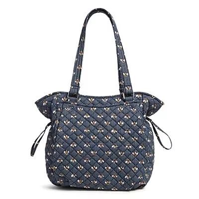 Vera Bradley Women's Cotton Glenna Satchel Purse Bees Navy - Recycled Cotton ... • $90.04