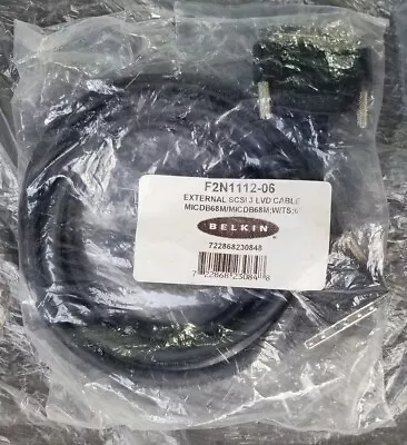 BELKIN F2N1112-06 6ft LVD SCSI Cable HD68M To HD68M NEW • $45