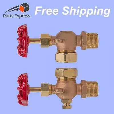 3/4  BRONZE WATER GAUGE VALVE SET FOR 3/4  OD SIGHT GLASS  W/SAFETY BALL CHECK • $78.50