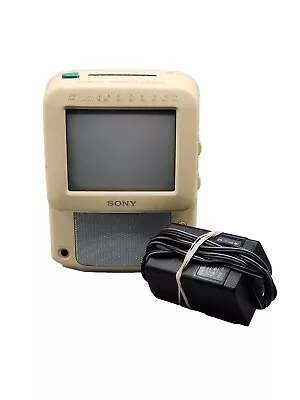 VTG 1993 Sony Color Watchman FDT-5BX5 Portable 5  Retro Gaming TV AM/FM Radio  • $199.99